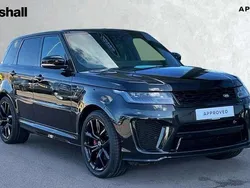 Metallic santorini black Used 2020 Land Rover Range Rover Sport SVR SUV | £46,629 (Fair price)