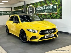 Yellow Used 2019 Mercedes A35 AMG Premium Plus Hatchback | £21,985 (Fair price)