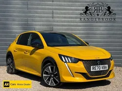 Yellow Used 2021 Peugeot e-208 Premium Hatchback | £10,999 (Fair price)