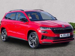 Velvet red metallic Used 2025 Skoda Karoq SportLine SUV | £29,929 (Fair price)