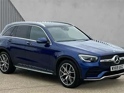 Brilliant blue metallic Used 2019 Mercedes GLC300 AMG Line Premium SUV | £31,495 (A bit pricey)