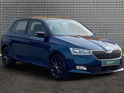 Petrol blue metallic black magic pearl effect Used 2021 Skoda Fabia SE Hatchback | £10,413 (Fair price)