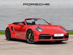 Guards red Used 2023 Porsche 911 Turbo S Cabriolet | £172,500 (Fair price)
