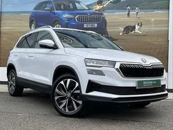Moon white metallic Used 2022 Skoda Karoq SE L SUV | £21,150 (Fair price)