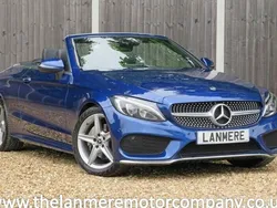 Brilliant blue Used 2017 Mercedes C220 AMG line Cabriolet | £17,695 (Fair price)