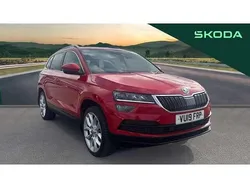 Velvet red metallic Used 2019 Skoda Karoq SUV | £19,461 (Fair price)