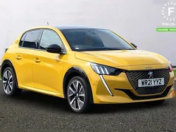 Yellow Used 2021 Peugeot e-208 Premium Hatchback | £12,299 (Fair price)