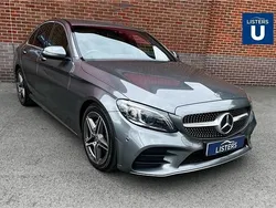Metallic selenite grey Used 2021 Mercedes C220 AMG line Sedan | £17,990 (Fair price)