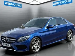 Blue Used 2017 Mercedes C250 AMG line Sedan | £14,499 (Fair price)