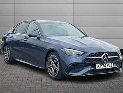 Blue Used 2024 Mercedes C300e AMG Line Premium Sedan | £38,495 (Fair price)