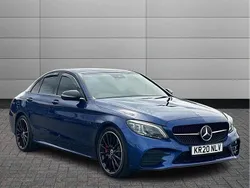 Blue Used 2020 Mercedes C300e AMG line Sedan | £19,495 (Fair price)