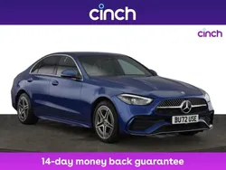 Blue Used 2022 Mercedes C300e AMG line Sedan | £29,349 (Fair price)