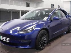 Blue Used 2022 Tesla Model 3 Performance Sedan | £21,999 (A bit pricey)