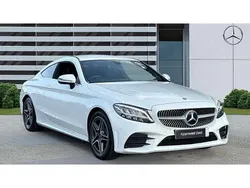 Polar white Used 2018 Mercedes C200 AMG line Coupe | £20,409 (A bit pricey)