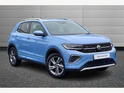 Clear blue metallic Used 2024 VW T-Cross R-line SUV | £26,250 (A bit pricey)