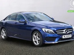 Blue Used 2018 Mercedes C200 AMG line Sedan | £14,599 (Fair price)