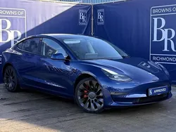 Blue Used 2021 Tesla Model 3 Performance Sedan | £25,699 (A bit pricey)