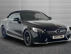 Obsidian black Used 2017 Mercedes C250 AMG line Cabriolet | £17,495 (Fair price)
