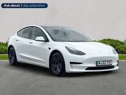 White Used 2022 Tesla Model 3 Standard Range Sedan | £21,299 (Fair price)