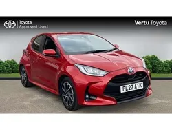 Red Used 2022 Toyota Yaris Hybrid Design Hatchback | £17,041 (Fair price)