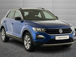 Ravenna blue with black roof Used 2021 VW T-Roc Design SUV | £18,990 (Fair price)