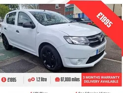 White Used 2015 Dacia Sandero Ambiance Hatchback | £1,995 (Fair price)