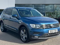 Blue silk metallic Used 2021 VW Tiguan Allspace Match SUV | £20,848 (Fair price)