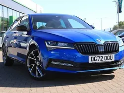 Race blue metallic Used 2022 Skoda Superb SportlinePlus Hatchback | £23,995 (Fair price)