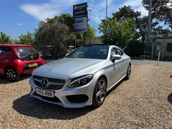 Silver with black leather trim Used 2016 Mercedes C250 AMG Line Premium Coupe | £12,490 (Fair price)