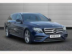 Blue Used 2018 Mercedes E220 AMG line Estate | £17,950 (Good price)