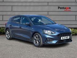 Chrome blue premium colour Used 2021 Ford Focus ST-Line Hatchback | £12,495 (Good price)