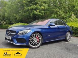 Blue Used 2015 Mercedes C300e AMG Line Premium Plus Sedan | £13,998