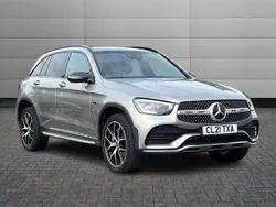 Mojave silver Used 2021 Mercedes GLC300e AMG line SUV | £32,290