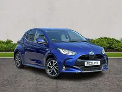 Blue Used 2021 Toyota Yaris Hybrid Design Hatchback | £14,995 (Fair price)