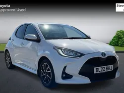 White Used 2022 Toyota Yaris Hybrid Design Hatchback | £16,649 (Fair price)