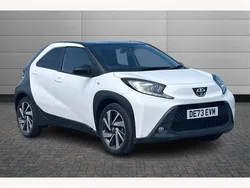 Pure white with black Used 2023 Toyota Aygo Hatchback | £13,895 (Fair price)