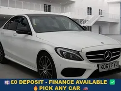 White Used 2018 Mercedes C220 AMG line Sedan | £14,549 (Fair price)