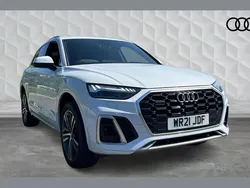 Glacier white metallic Used 2021 Audi Q5 S-Line SUV | £30,230 (Fair price)