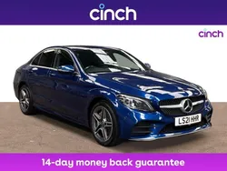Blue Used 2021 Mercedes C300e AMG line Sedan | £18,049 (Good price)