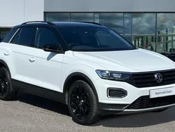 Pure white black Used 2021 VW T-Roc Black Edition SUV | £17,311 (Fair price)