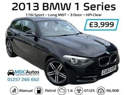Black Used 2013 BMW 116 Sport Line Hatchback | £4,499 (Fair price)