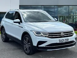 Pure white Used 2021 VW Tiguan Elegance SUV | £22,374 (Fair price)