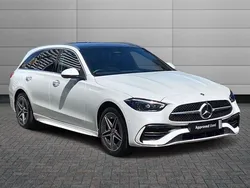 Opalite white bright Used 2024 Mercedes C300e AMG Line Premium Plus Estate | £42,750 (Fair price)
