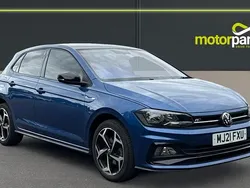 Reef blue metallic Used 2021 VW Polo R-line Hatchback | £14,500 (Fair price)