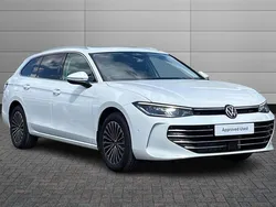 Pure white New 2025 VW Passat Elegance Estate | £37,990 (A bit pricey)