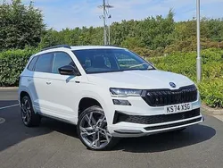 Moon white metallic Used 2024 Skoda Karoq SportLine SUV | £27,995 (Fair price)