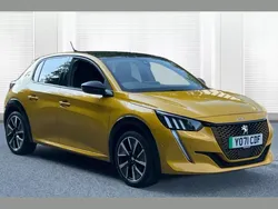 Yellow Used 2021 Peugeot e-208 Premium Hatchback | £12,963 (Fair price)