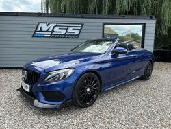Blue Used 2017 Mercedes C220 AMG Line Premium Plus Cabriolet | £12,495 (Good price)