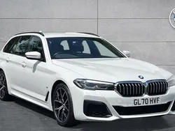 White Used 2021 BMW 520 M Sport Estate | £23,990 (Fair price)
