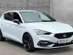 Metallic glacial white New 2025 Seat Leon Black Edition Hatchback | £26,490 (Expensive)